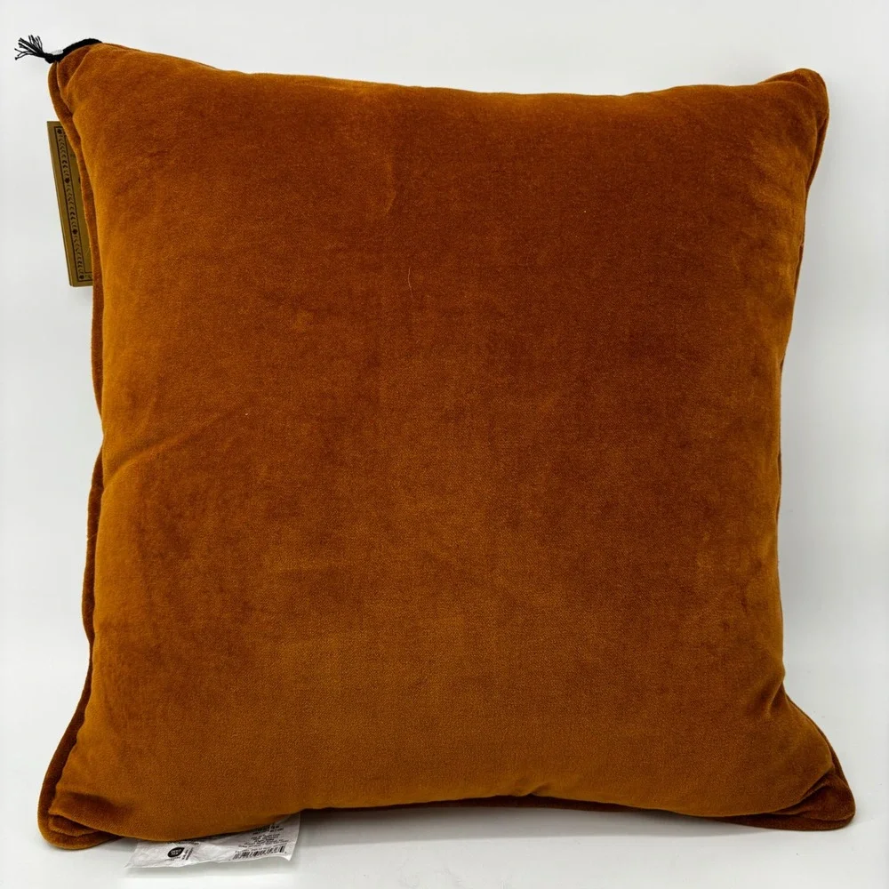John Derian for Target Pumpkin Harvest Decorative Pillow Rust Velvet Back 16x16